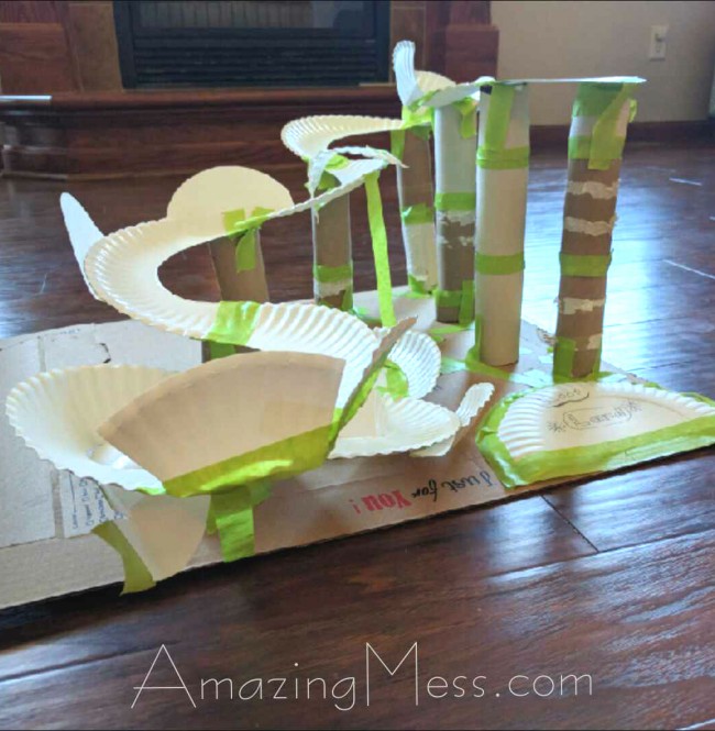 Roller coaster paper plate project
