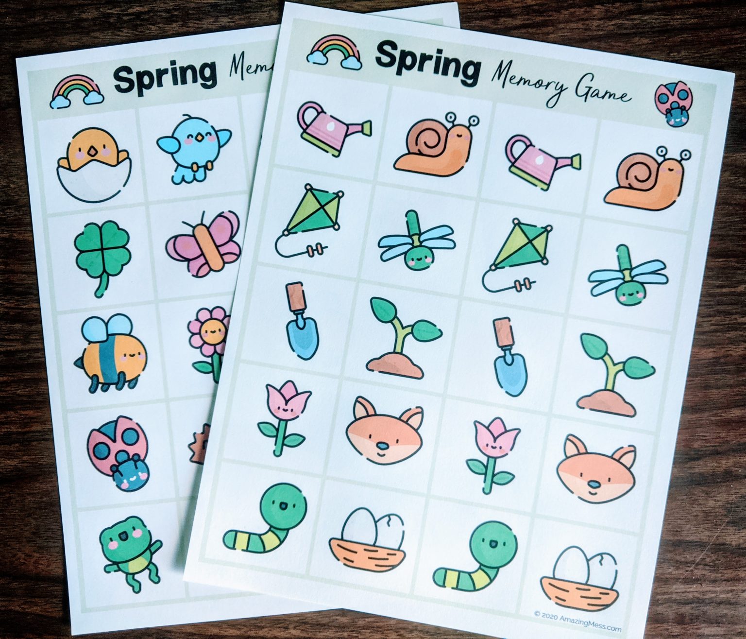 Spring Memory Game (with FREE Printable) Amazing Mess